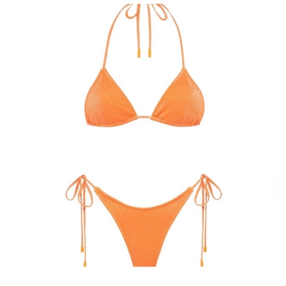 Orange Shimmer Triangl Bikini Set - S